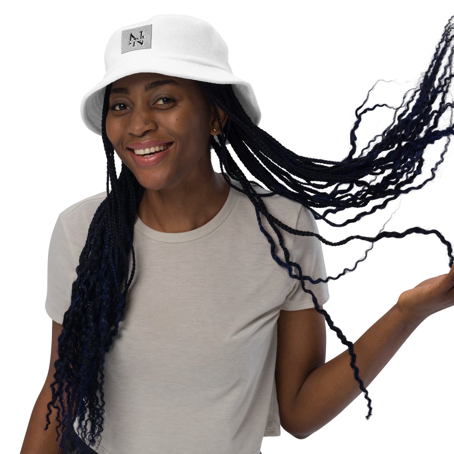 Unstructured terry cloth bucket hat