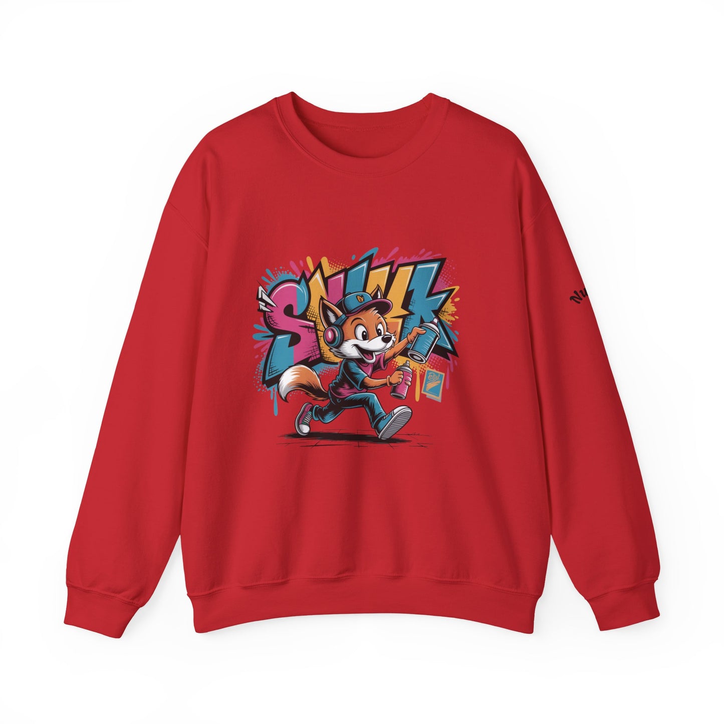 Fox Skate Crewneck Sweatshirt - Retro Graffiti Skateboard Graphic