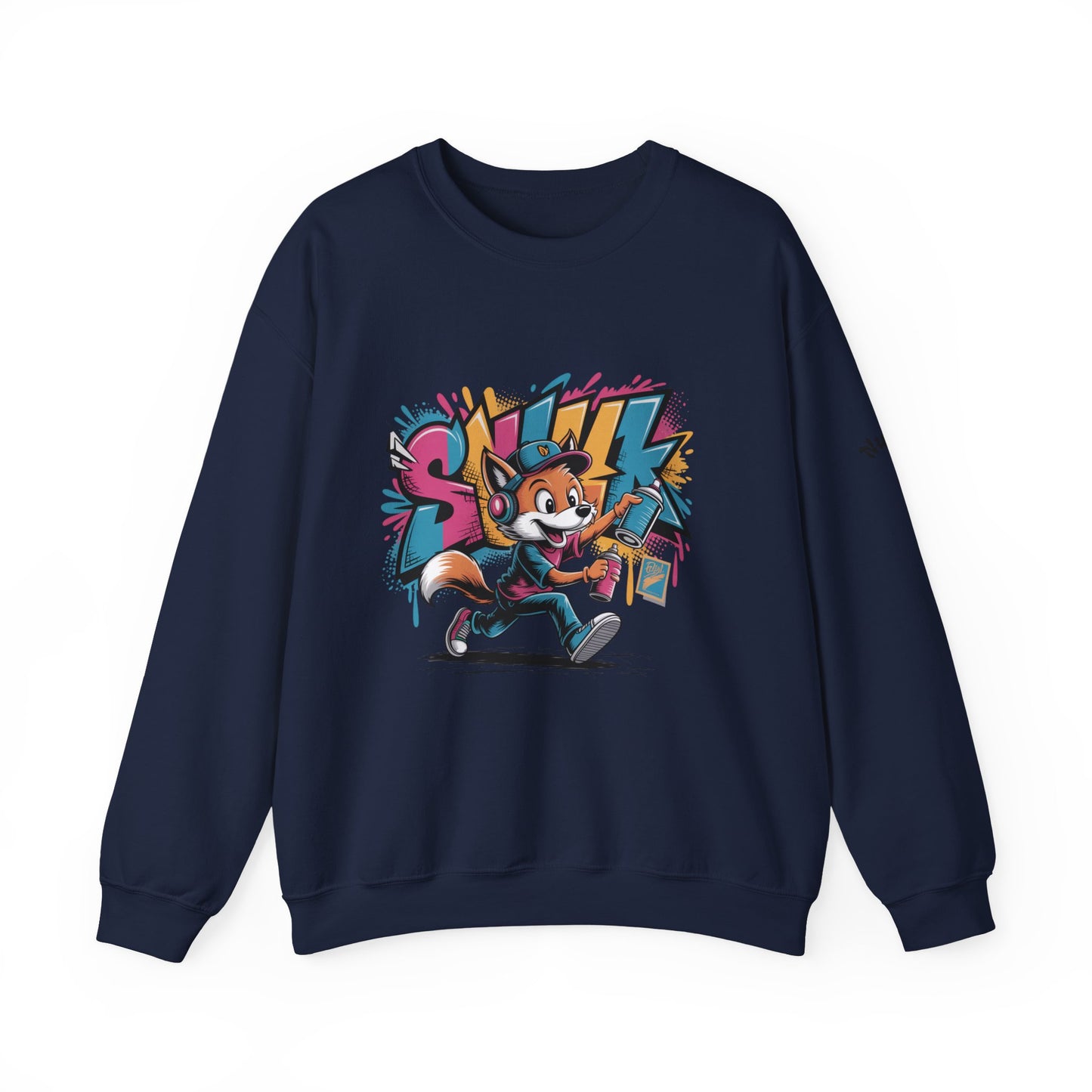 Fox Skate Crewneck Sweatshirt - Retro Graffiti Skateboard Graphic