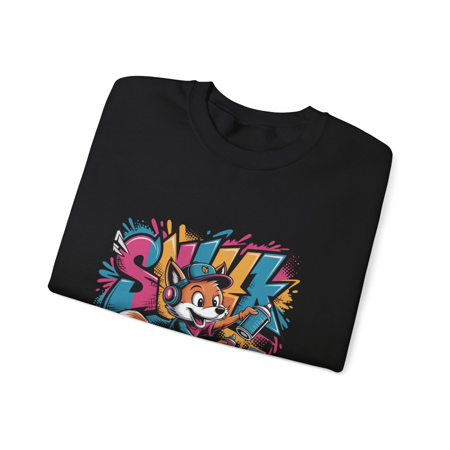 Fox Skate Crewneck Sweatshirt - Retro Graffiti Skateboard Graphic