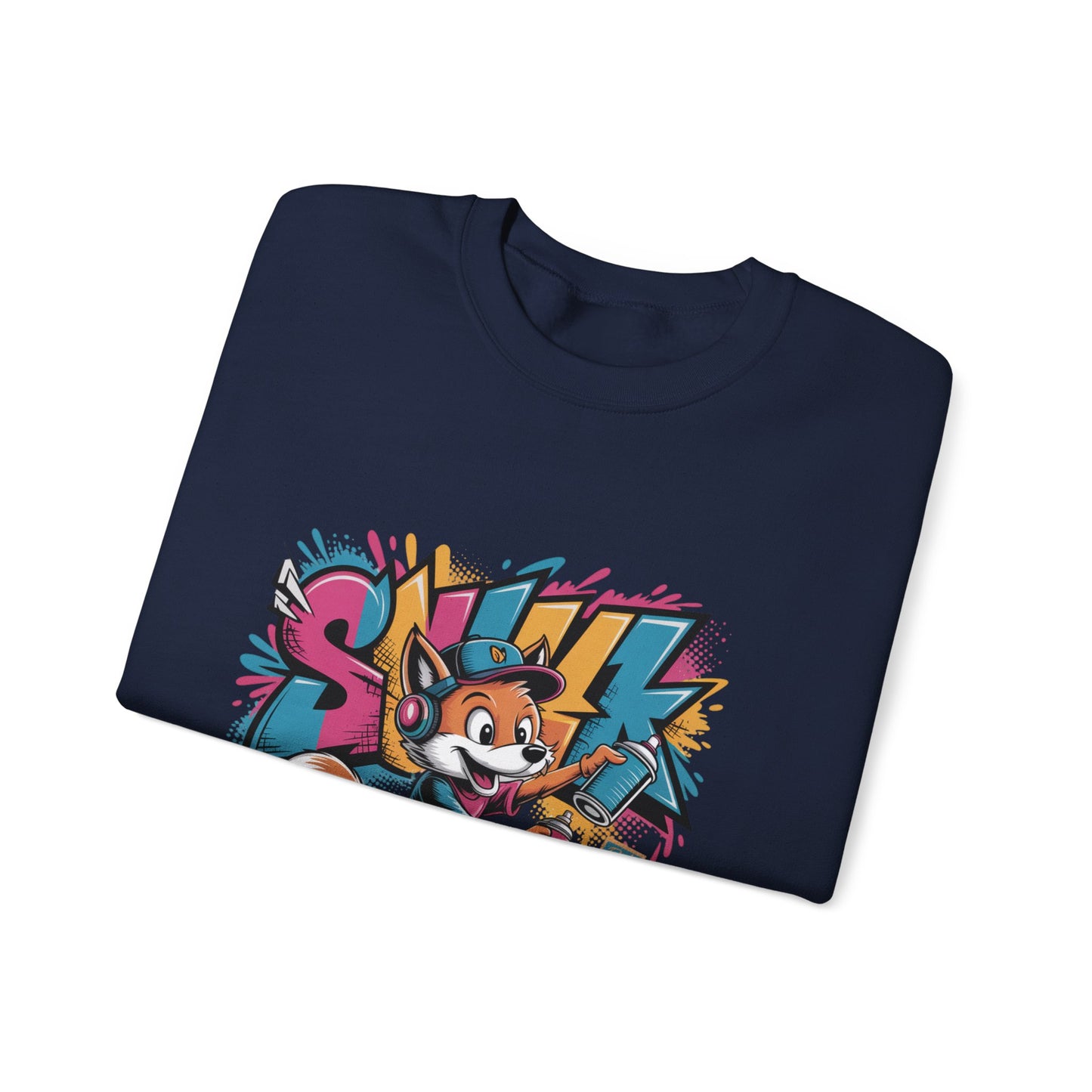 Fox Skate Crewneck Sweatshirt - Retro Graffiti Skateboard Graphic
