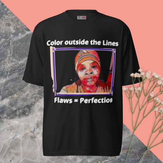 Unisex Flaws = Perfection performance crew neck t-shirt