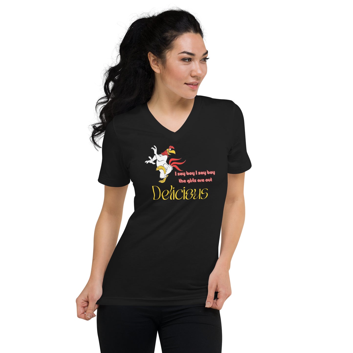 Ladies Short Sleeve V-Neck T-Shirt