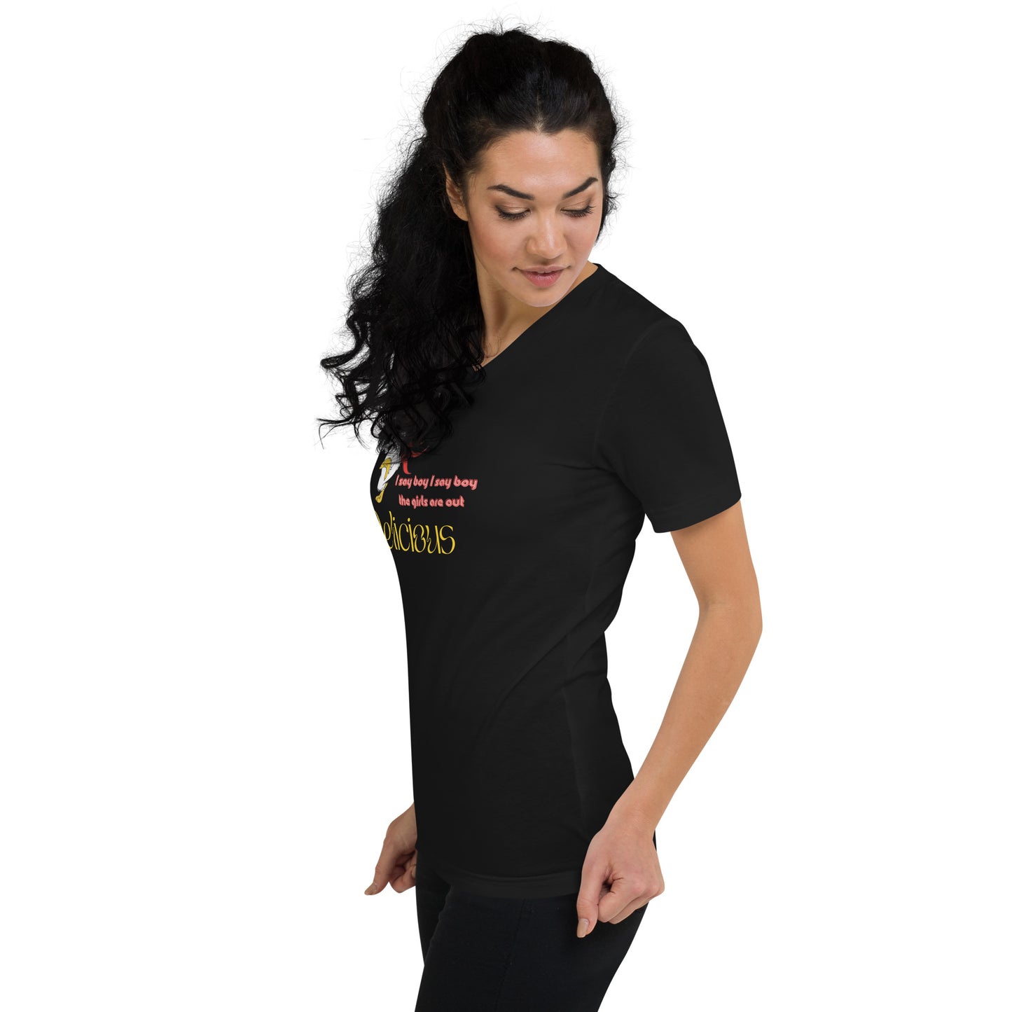 Ladies Short Sleeve V-Neck T-Shirt