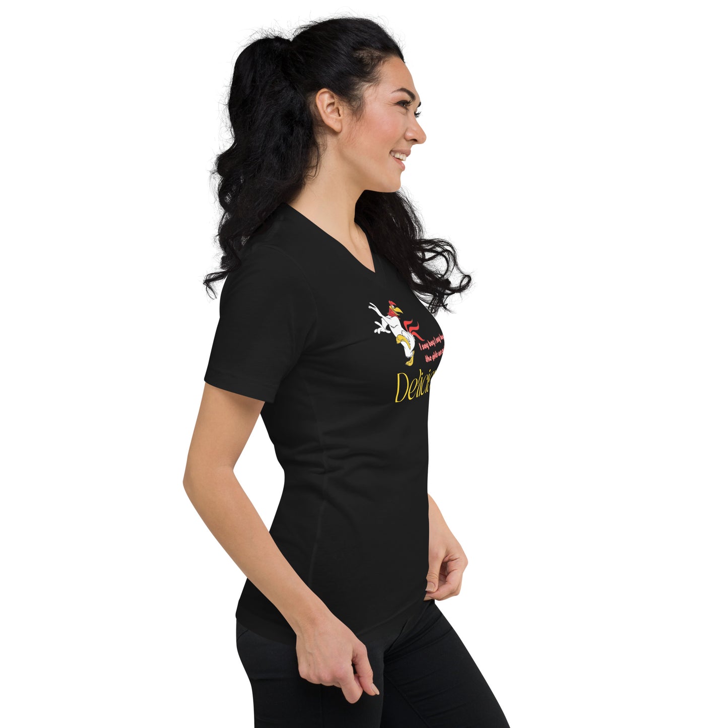 Ladies Short Sleeve V-Neck T-Shirt