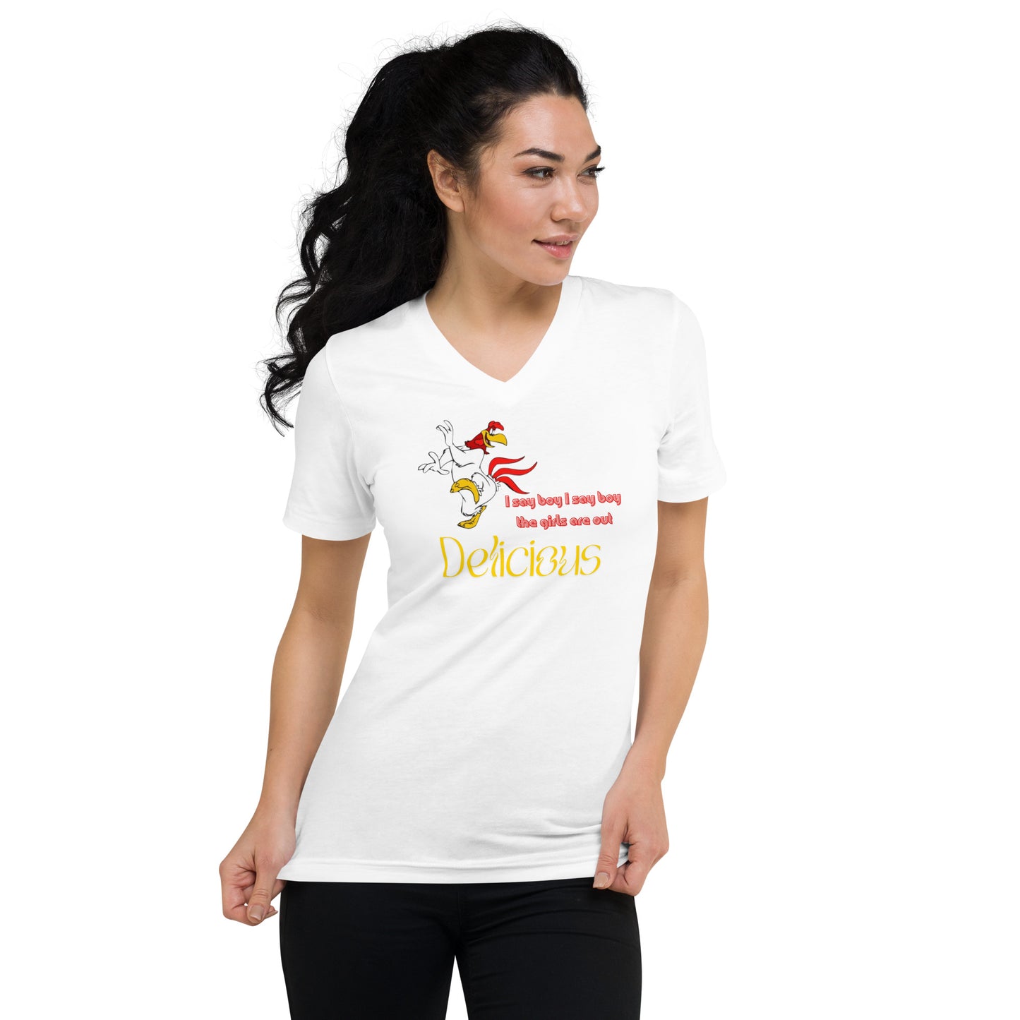 Ladies Short Sleeve V-Neck T-Shirt