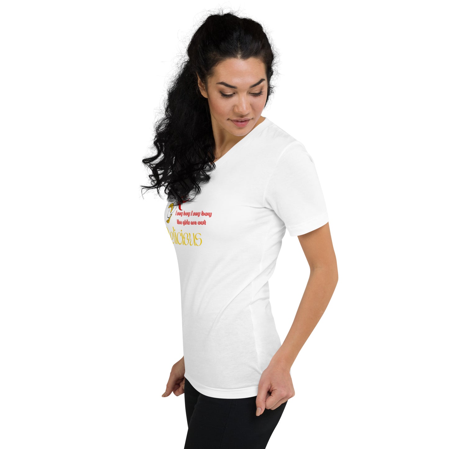 Ladies Short Sleeve V-Neck T-Shirt