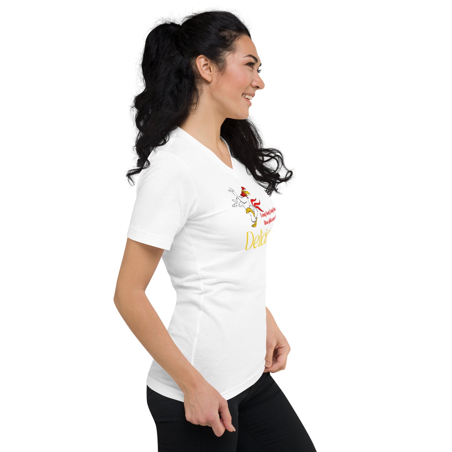 Ladies Short Sleeve V-Neck T-Shirt